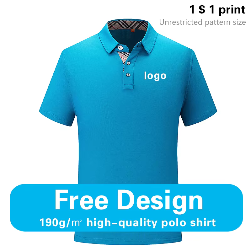 Polo à motif LOGO imprimé personnalisé, revers, multi-style, respirant, affaires, loisirs, groupe d'entreprise, bricolage, aviation, été, 2023