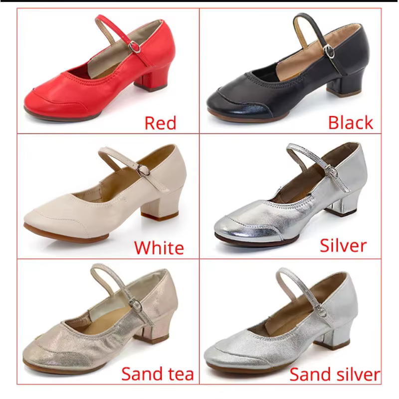 Chaussures de danse à talons bas pour femmes