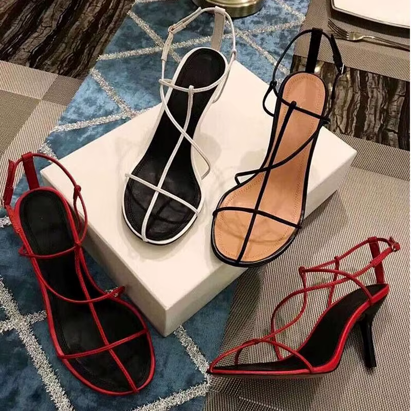Sandales ouvertes à talons hauts pour femmes, chaussures de soirée, solides, élastiques, mode, été