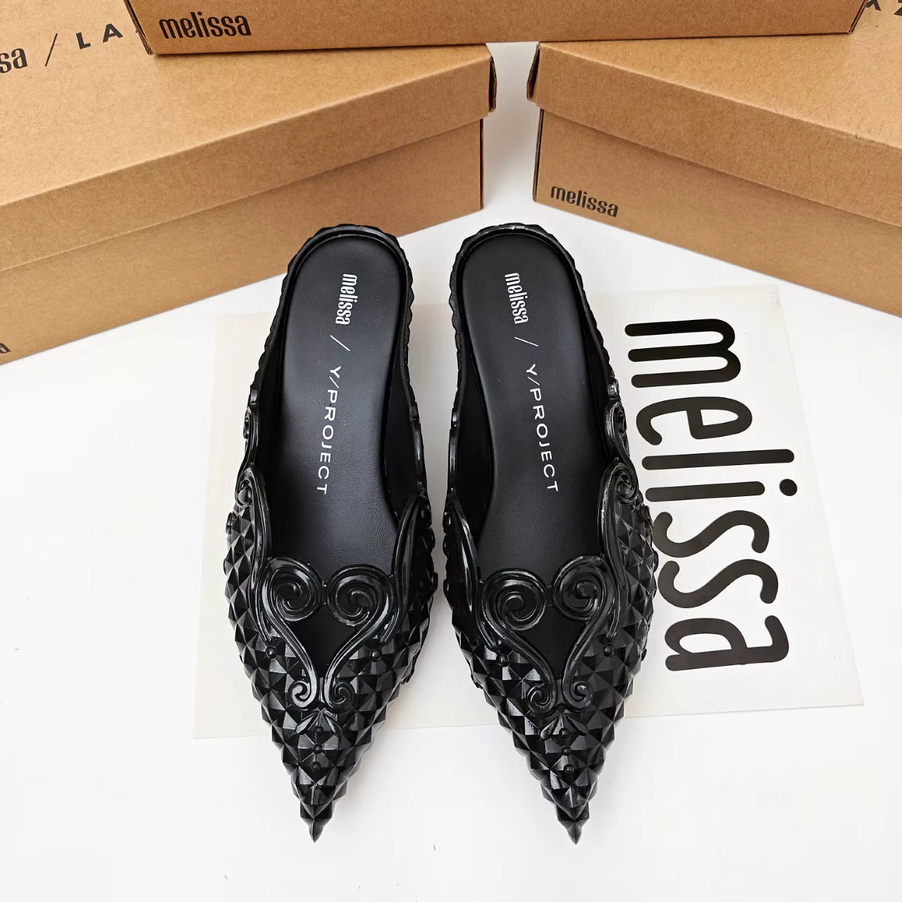 Femmes sandales 2025 printemps Melissa femme Slingback chaussures mode dames talons hauts élégant Med talon bout pointu sans lacet sandale