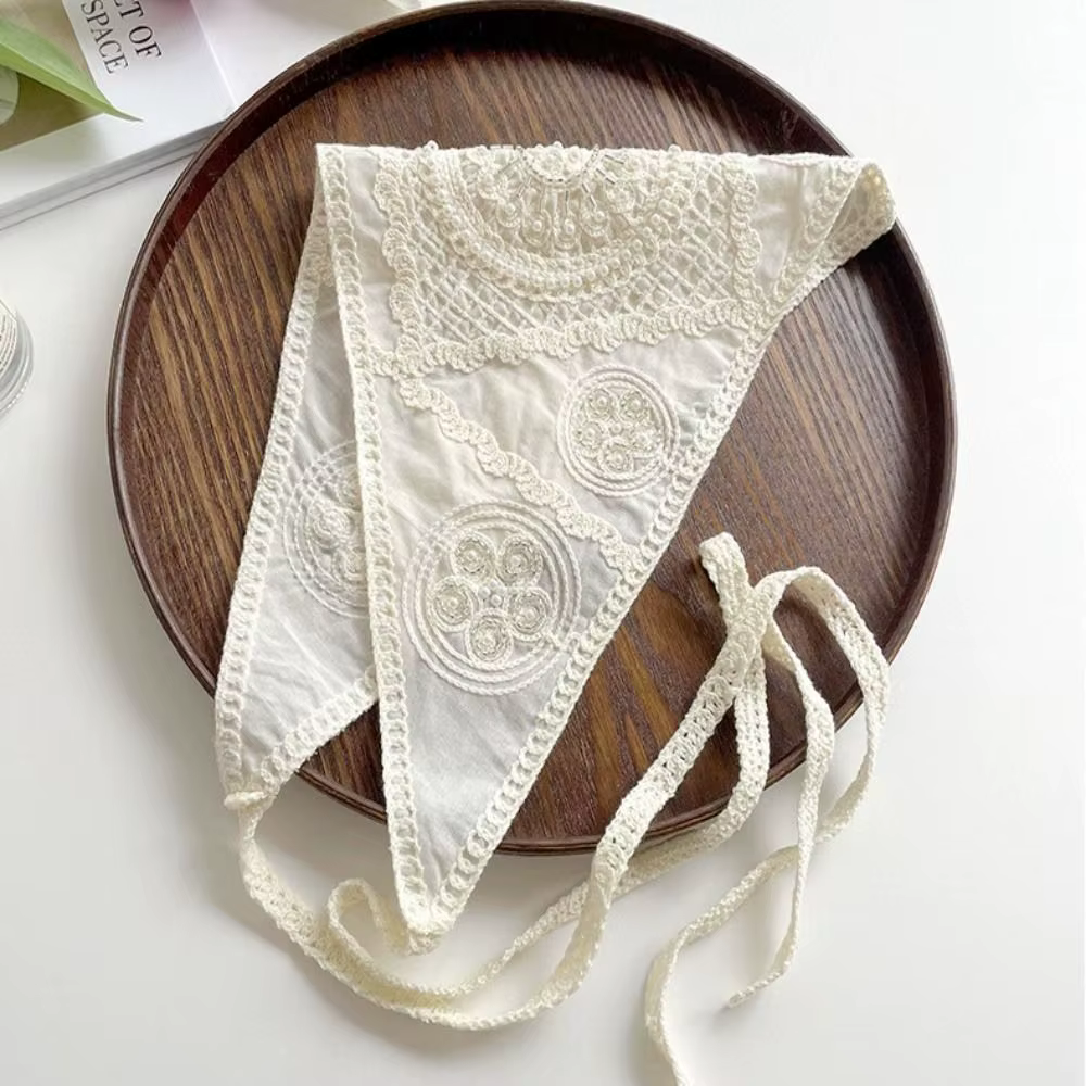 Bandeau de sauna triangle de style pastChevfrançais, serviette de sauna, écharpe au crochet faite à la main, chapeau de printemps et d'été, nouvelle mode