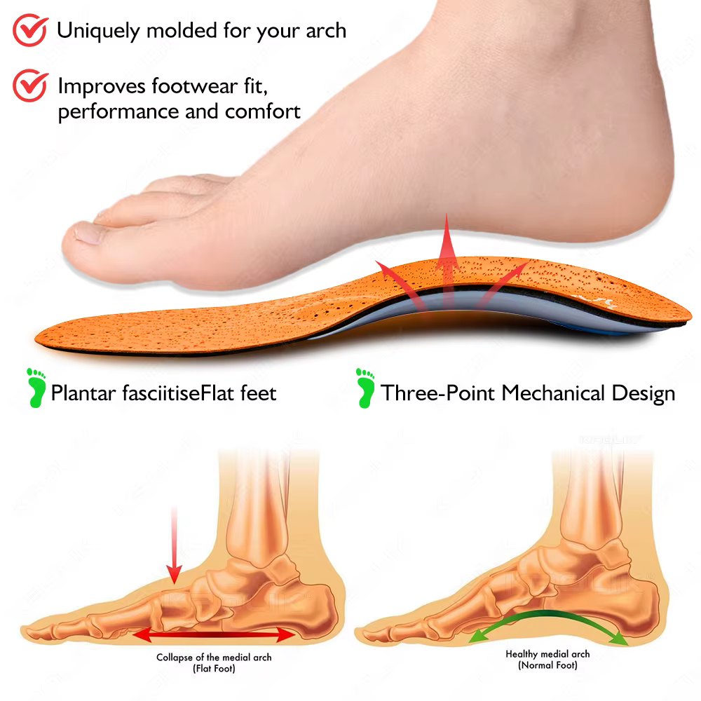 Semelle orthopédique en cuir PU