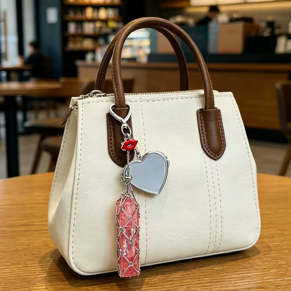 Accessoire unique : Pendentif étoile pour sac, porte-clés de voiture en acier inoxydable, rangement portable pour rouge à lèvres, porte-clés portable pour sac de fille, cadeau