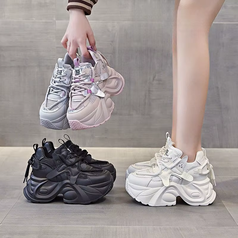 Les plus tendance - Vente de baskets blanches confortables pour papa avec sangles et maille