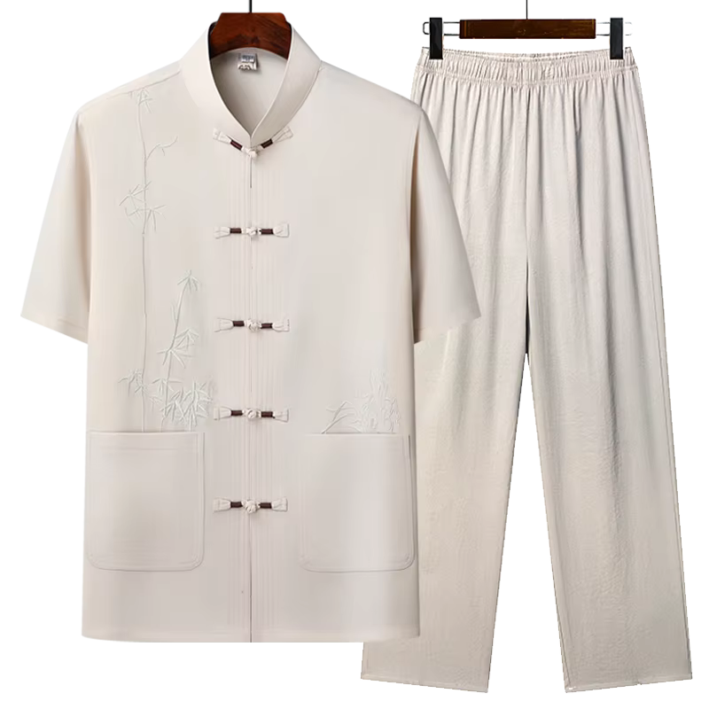 Nouvelle collection été 2026 : Ensembles décontractés pour hommes – Chemises et pantalons de sport style chinois, tailles M-4XL