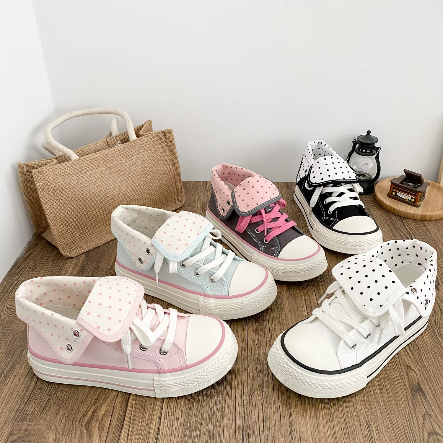 Nouvelles Chaussures Montantes en Toile Mary Jane pour Femme 2026 avec Bride à Boucle – Baskets Vulcanisées