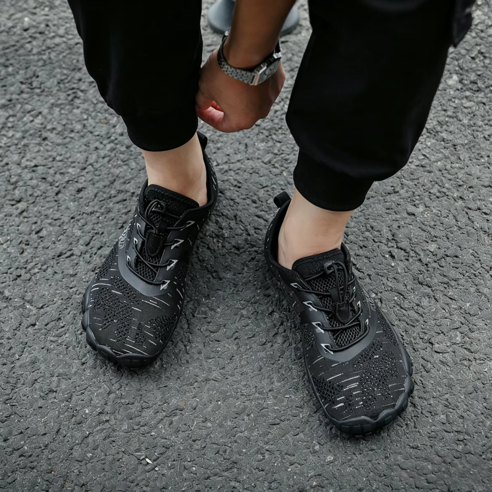 Chaussures à bout large zéro pieds nus pour hommes
