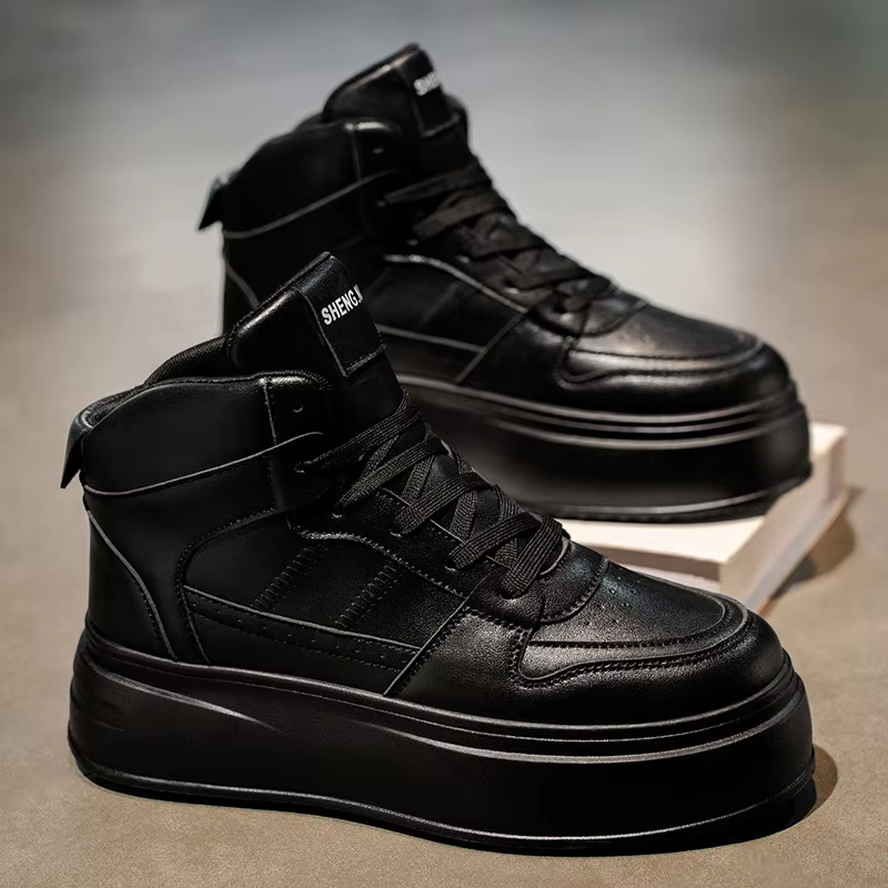 Chaussures décontractées sportives à talons épais pour femmes Style campus Rehaussement intérieur Léger Respirant Anti-odeur Résistant à l'usure Rubbe...