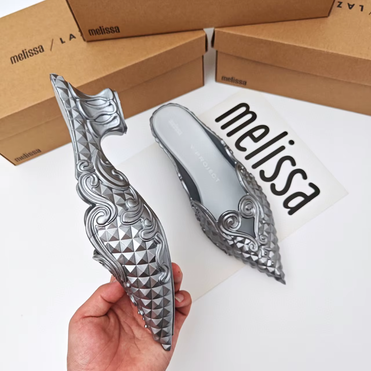 Femmes sandales 2025 printemps Melissa femme Slingback chaussures mode dames talons hauts élégant Med talon bout pointu sans lacet sandale