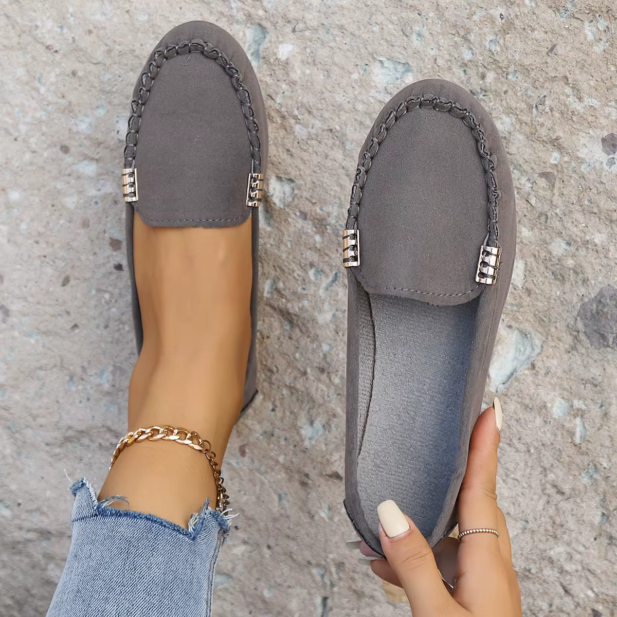 2025 femmes chaussures sans lacet mocassins pour ballerines