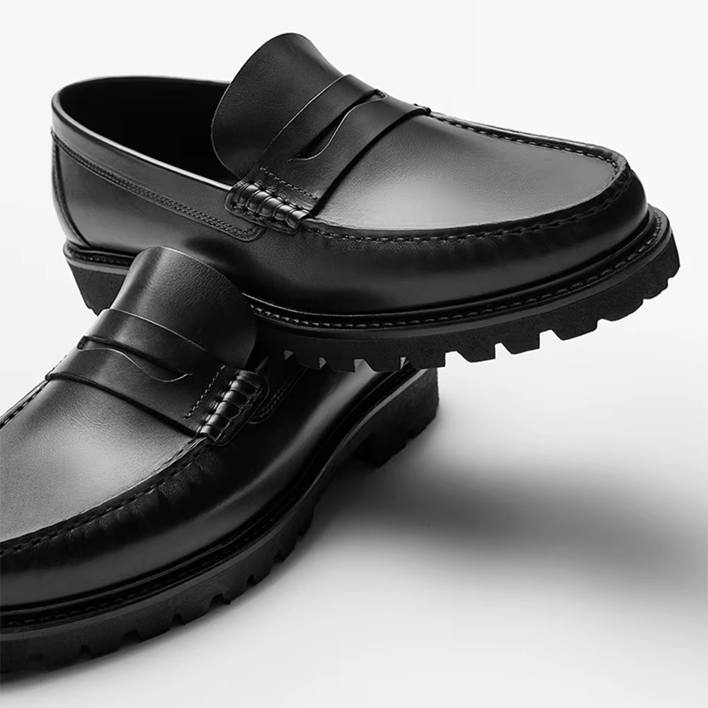 Mocassins en cuir pleine fleur pour hommes