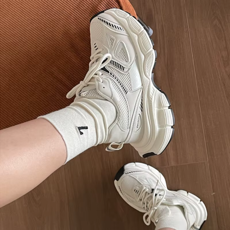 Baskets décontractées à talons moyens pour femmes