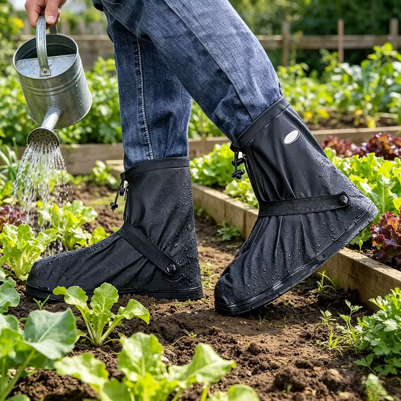 Couvre-chaussures imperméables réutilisables antidérapants pour cyclisme et randonnée
