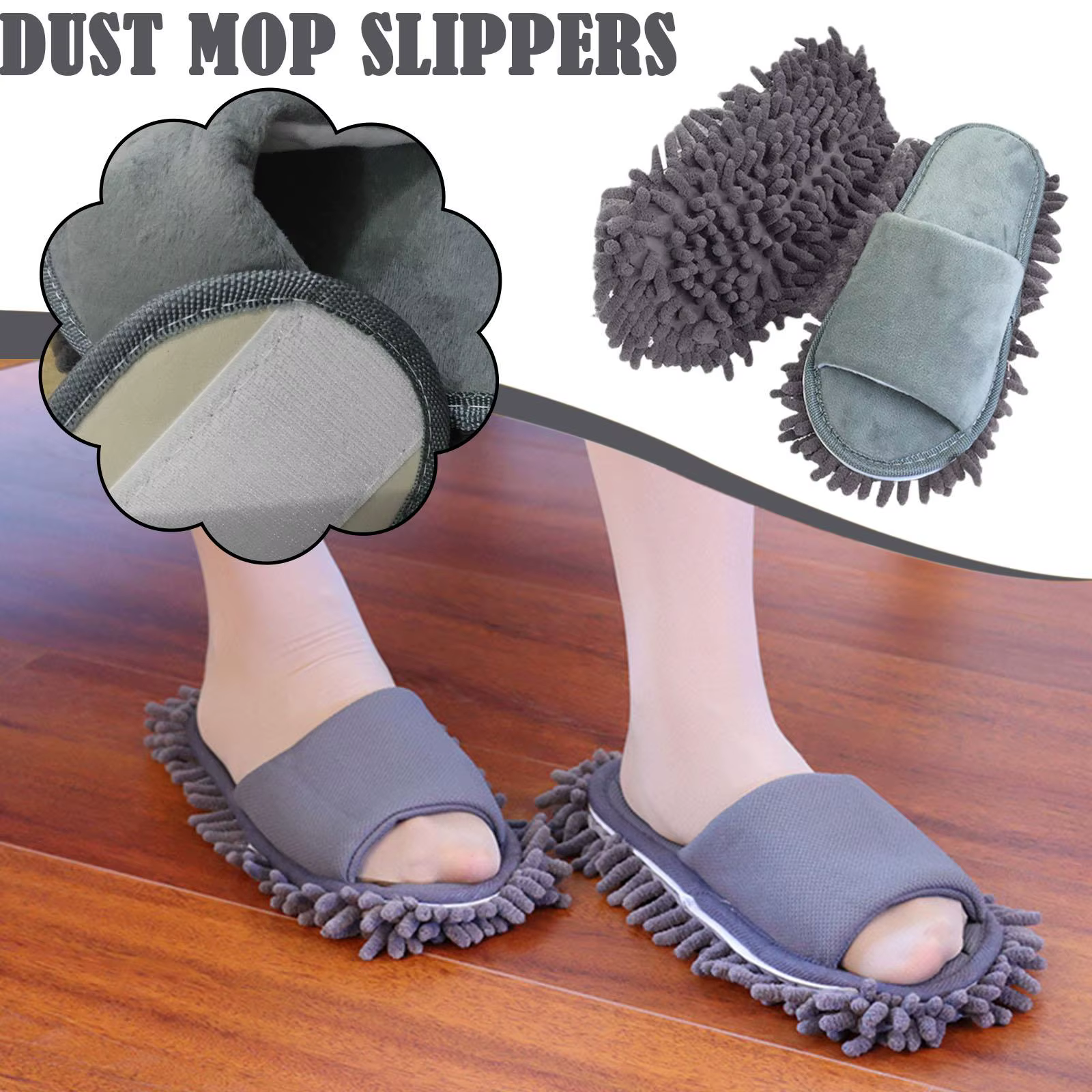 Pantoufles multifonctions en microcarence pour livres de sol, chaussures de nettoyage paresseuses, chaussures anti-poussière pour la maison