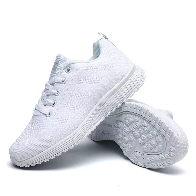 Femmes Chaussures Décontractées Mode Respirant Marche Maille FlatShoesSneakers Blanc Femme