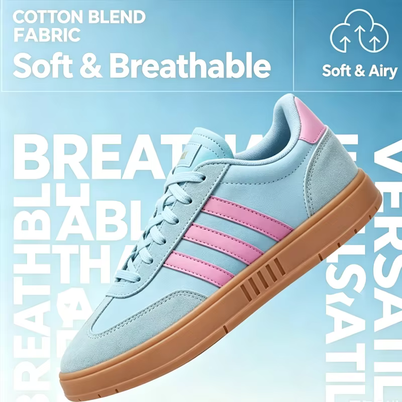 Chaussures de skate authentiques en daim cyan rose avec semelle en caoutchouc