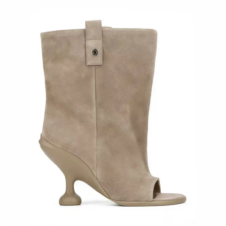 Nouvelles Bottes Courtes à Bout Rond et Large pour le Printemps et l'Été