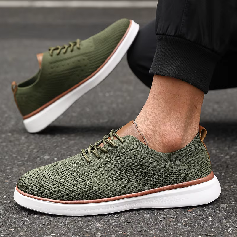 Nouveaux hommes baskets en tricot léger respirant maille chaussures décontractées antidérapant semelle souple mode