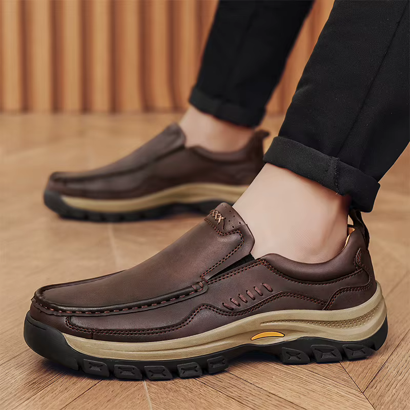 Marque hommes chaussures de haute qualité en cuir véritable