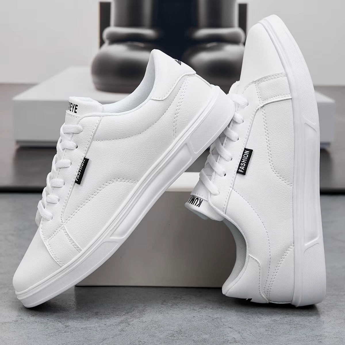 Hommes chaussures confortable décontracté pour femmes baskets en cuir blanc léger marche plat Sport de plein air course Tennis zapatillas