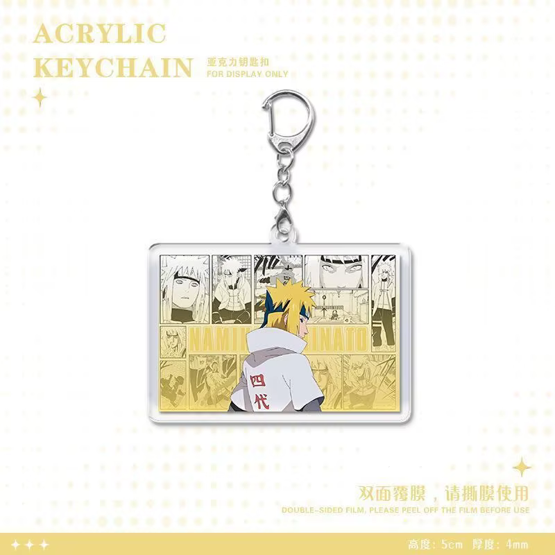 Porte-clés en acrylique Naruto Uzumaki, Sasuke Uchiha, Kakashi Hatake, accessoire d'anime, pendentif de sac à dos bidimensionnel de dessin animé
