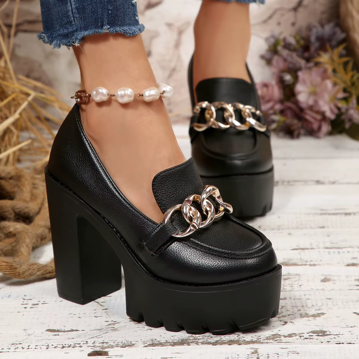 2025 femmes chaussures mode en plein air à talons épais plate-forme