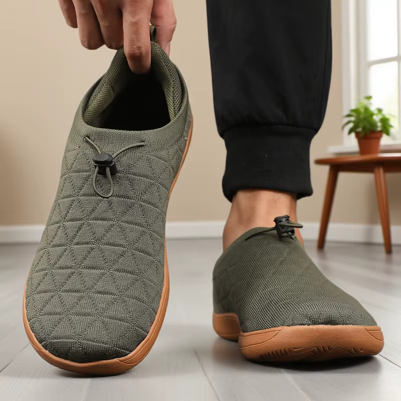 Nouveaux hommes pieds nus chaussures large orteil boîte minimaliste anti-dérapant