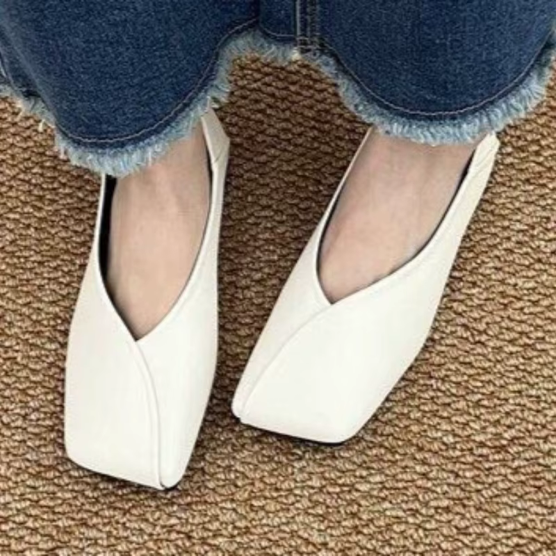 Chaussures plates à bout carré pour femmes, mocassins décontractés et élégants, sandales peu profondes confortables et souples, nouvelle collection pour femme