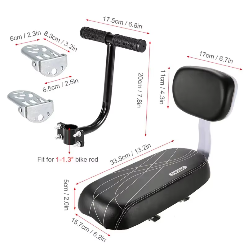 Accessoires de Cycle pièces Bicicleta vélo siège arrière selle enfant avec poignée de dossier accoudoir repose-pieds pédale