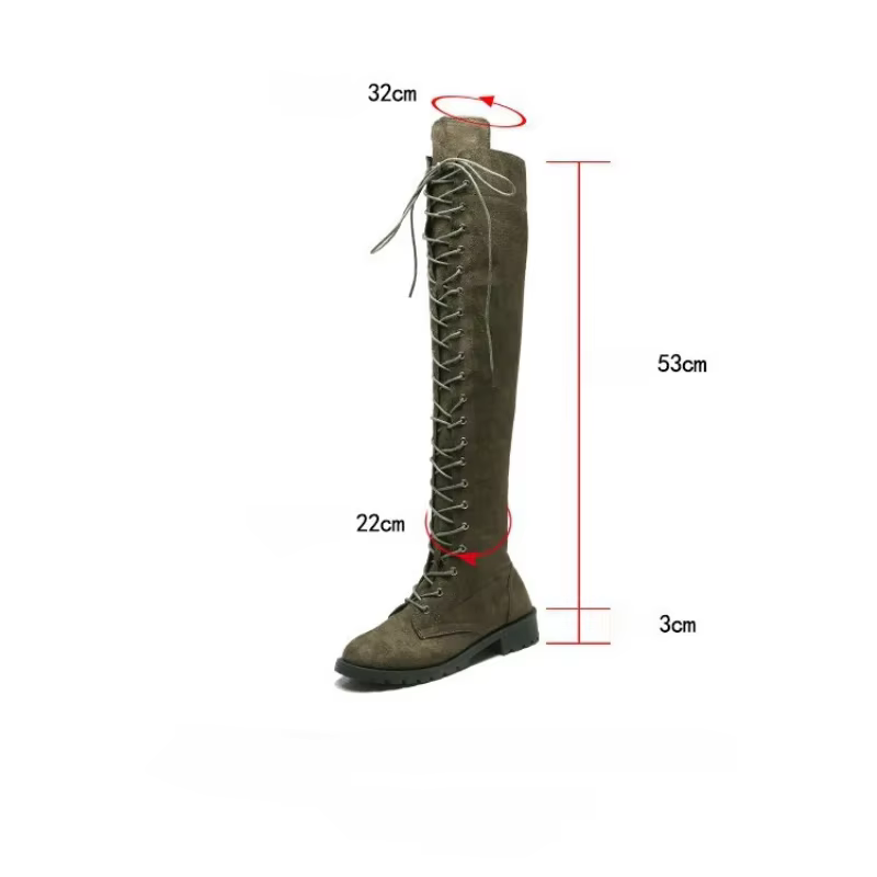 Bottes croisées au dessus du genou pour femmes