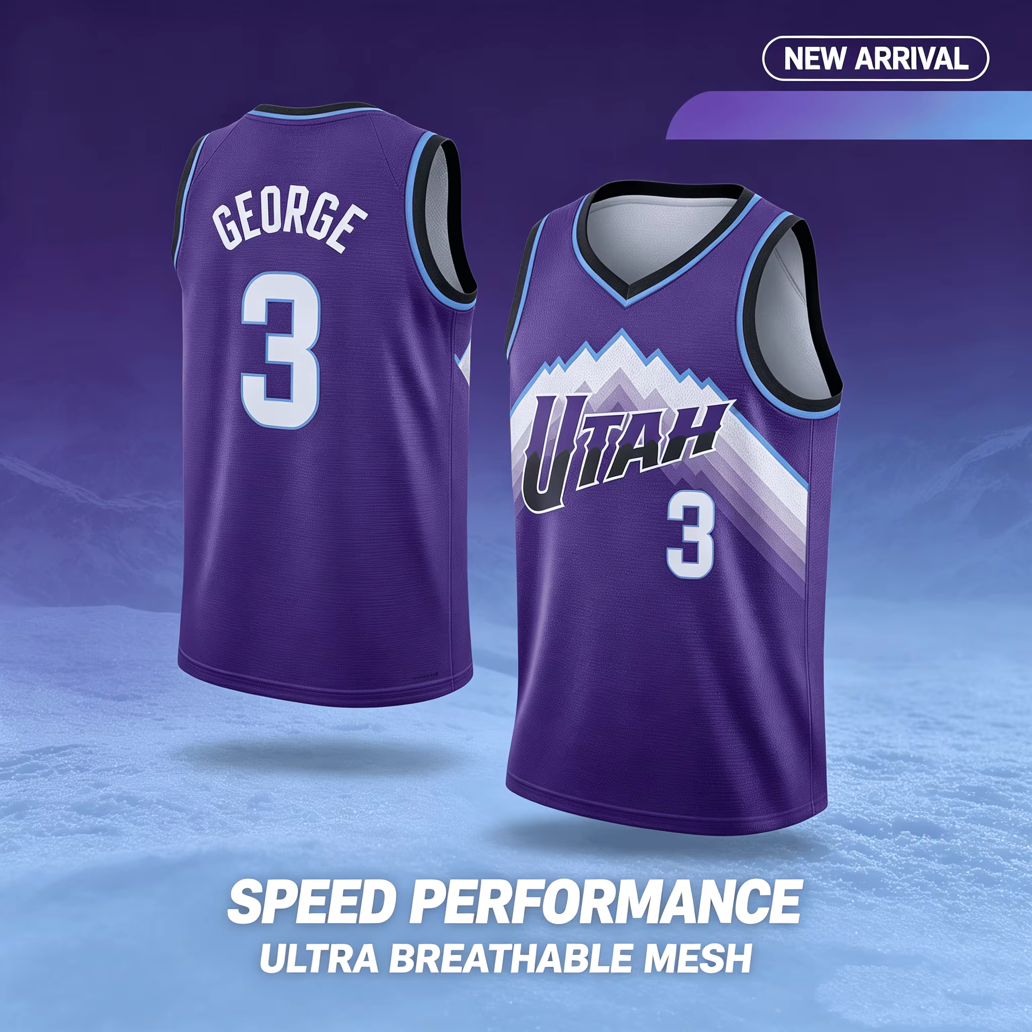 Maillot de basketball - Base blanche, numéro bleu, sans manches, design premium, vêtements d'équipe pour les fans, la famille, les enfants, t-shirts tendance, séchage rapide