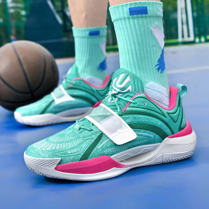 Baskets de basket-ball respirantes en maille à boucle à crochet