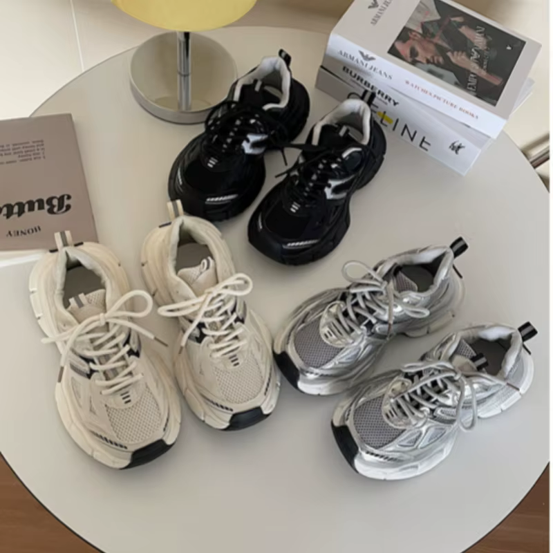 Baskets décontractées à talons moyens pour femmes
