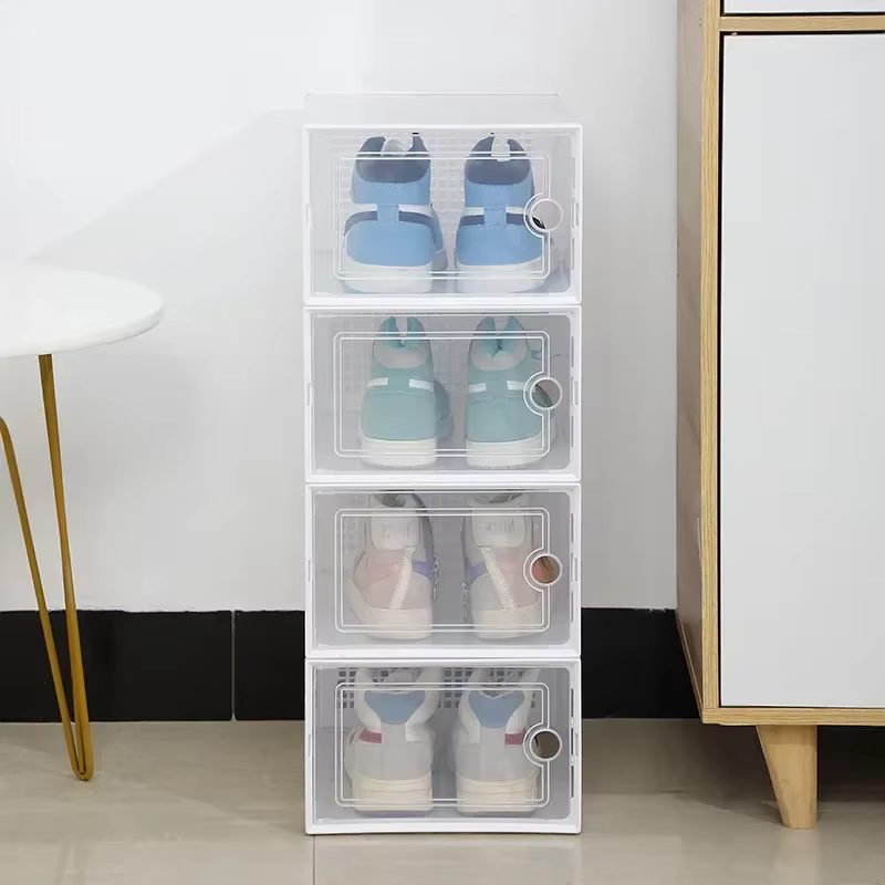 Boîte à chaussures transparente épaissie à double cadre