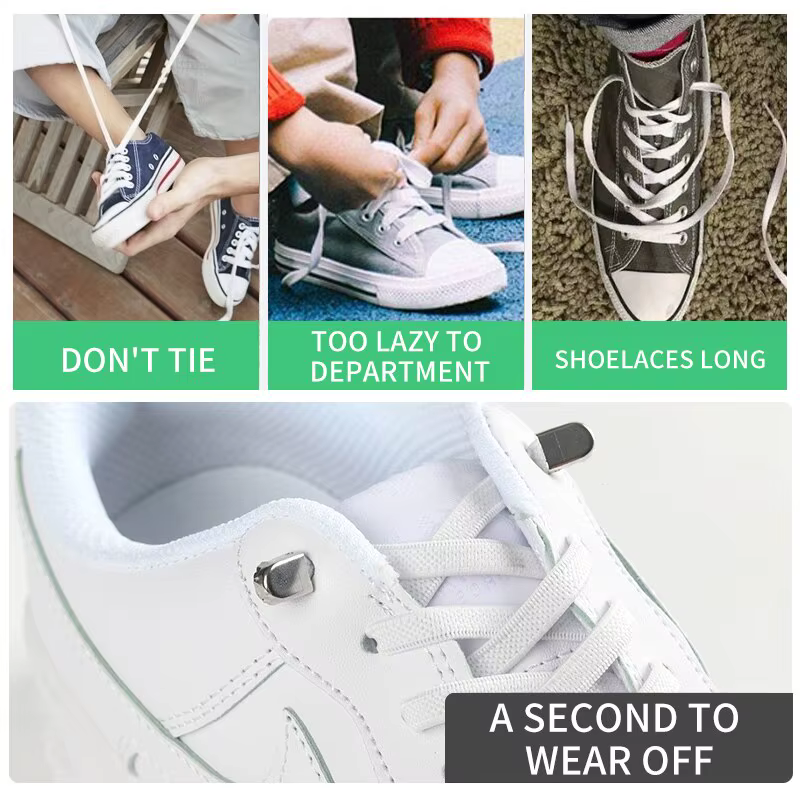 Lacets de chaussures élastiques pour enfants et adultes
