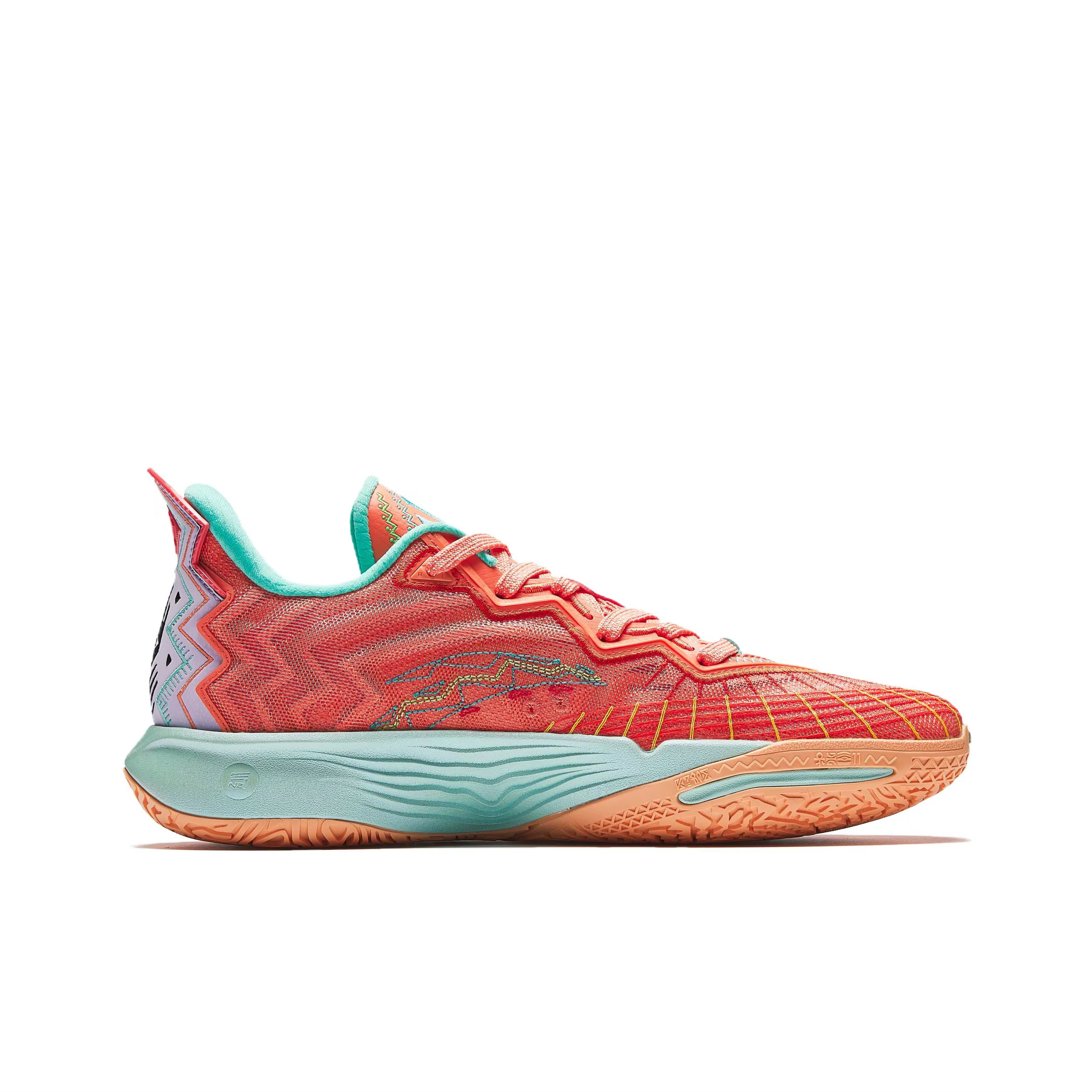 ANTA KAI 2 Chaussures de basket-ball pour hommes à tige basse vert orange 112531111S-6