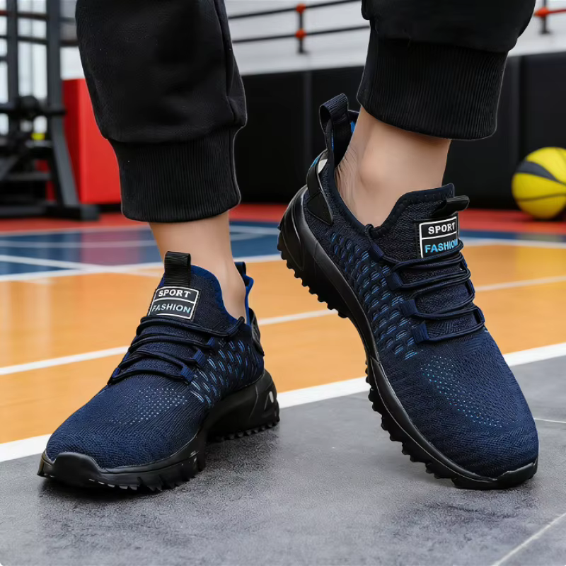 Baskets en tricot jaune tendance pour hommes