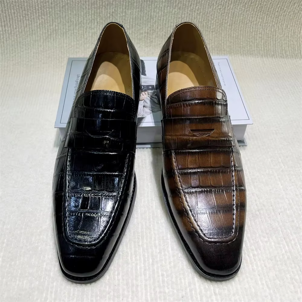 Mocassins pointus italiens respirants pour hommes