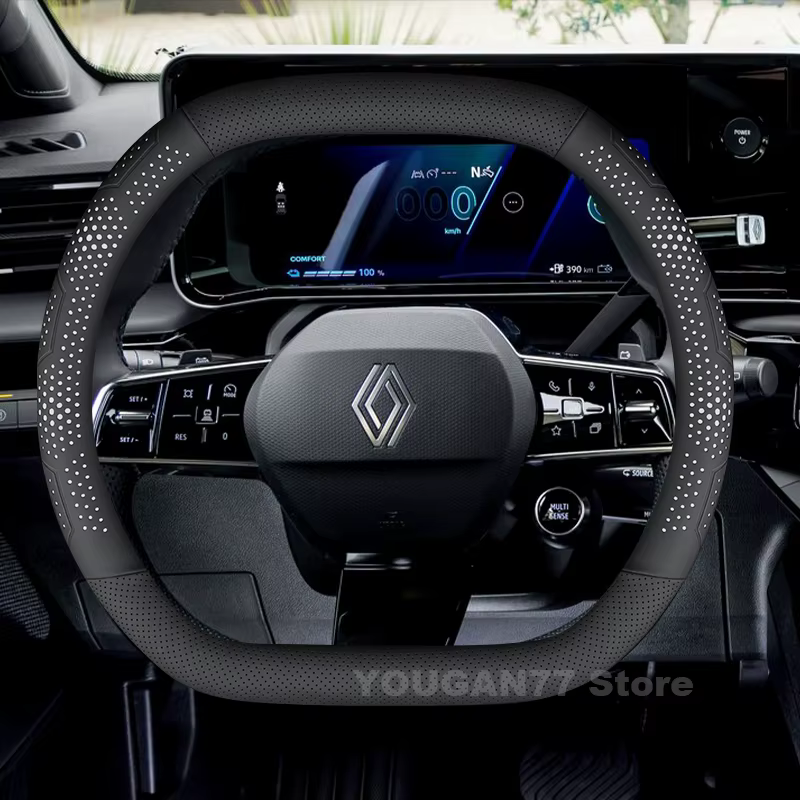 Housse de volant de voiture en cuir, pour Renault 5 e-tech Austral Rafale 2023 – 2025, Double type D, accessoires de volant automobile