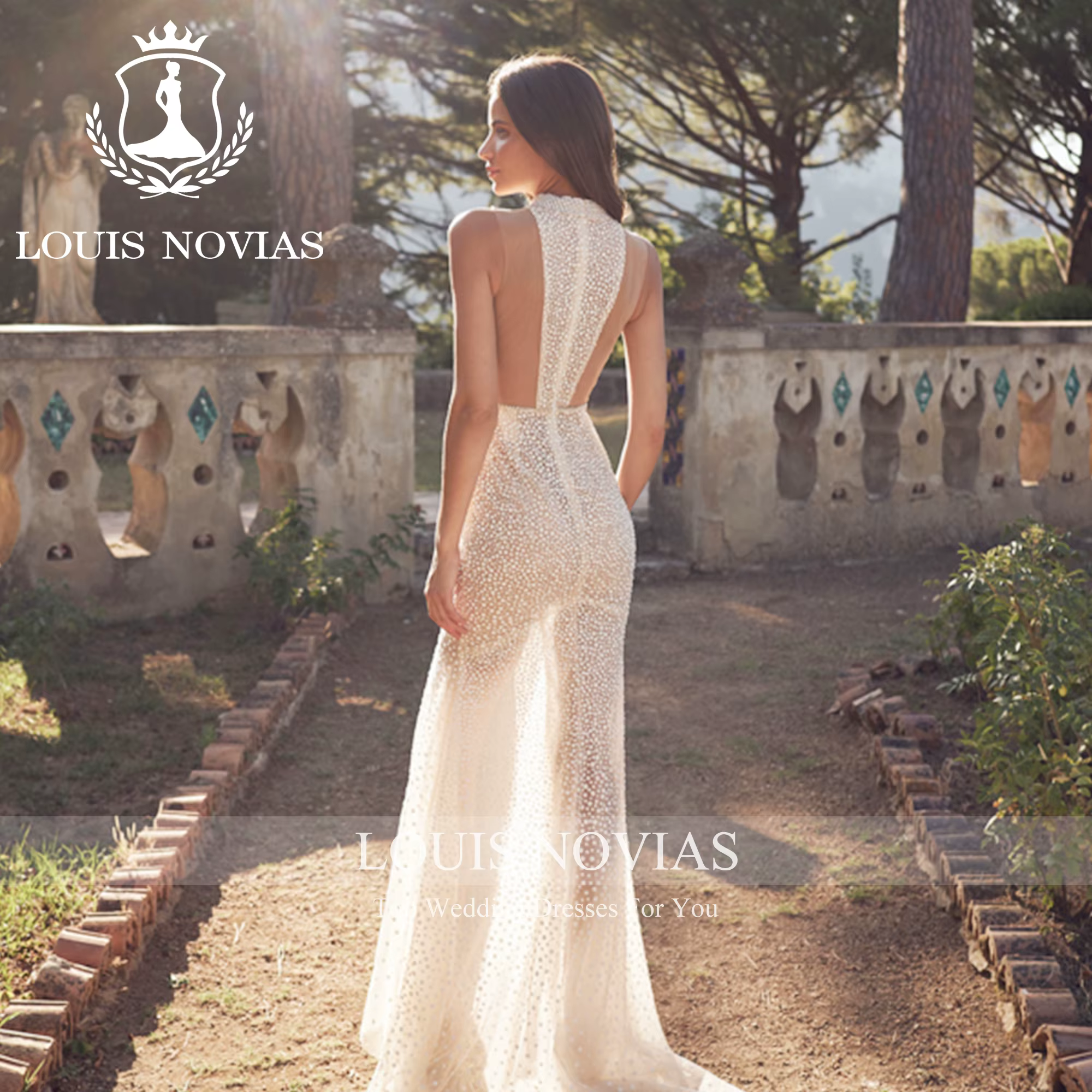 LOUIS NOVIAS robes De mariée pour femmes Style sirène romantique Semi-Transparent fente-ourlet Sexy robe De mariée robes De Novia