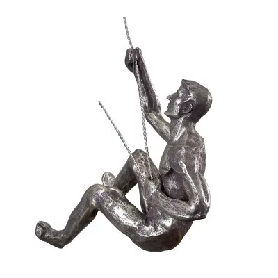 Athlète escalade homme résine fond tenture murale décoration Sculpture Statue figurines présent décor rétro
