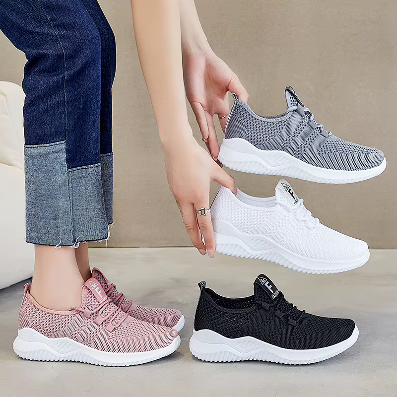 Baskets compensées épaisses pour femmes 2026 - Chaussures décontractées respirantes à coussin d'air pour l'été