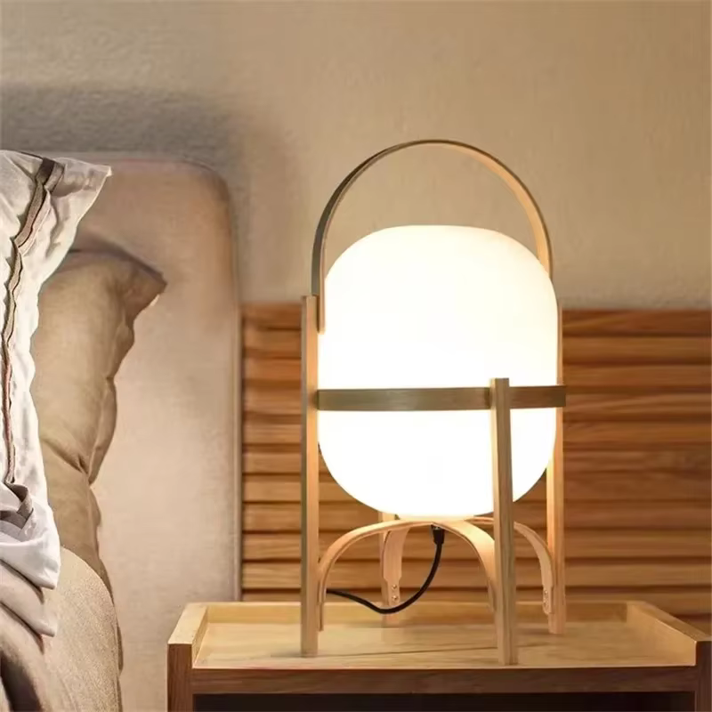 Lampe de table LED en bois Wabi Sabi, abat-jour en verre minimaliste pour bureau, chambre à coucher, chevet, salon, lecture, décoration intérieure, lampe sur pied