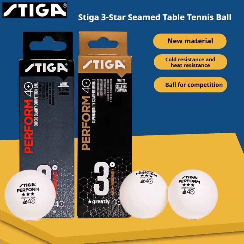 STIGA – balles de tennis de table 3 étoiles 40+, avec ABS à coutures, nouveau matériau durable, balles de ping-pong ITTF, balles d'entraînement et de match, 3/6 pièces