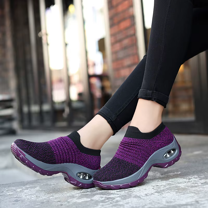Femmes baskets mode respirant marche maille plate-forme chaussures