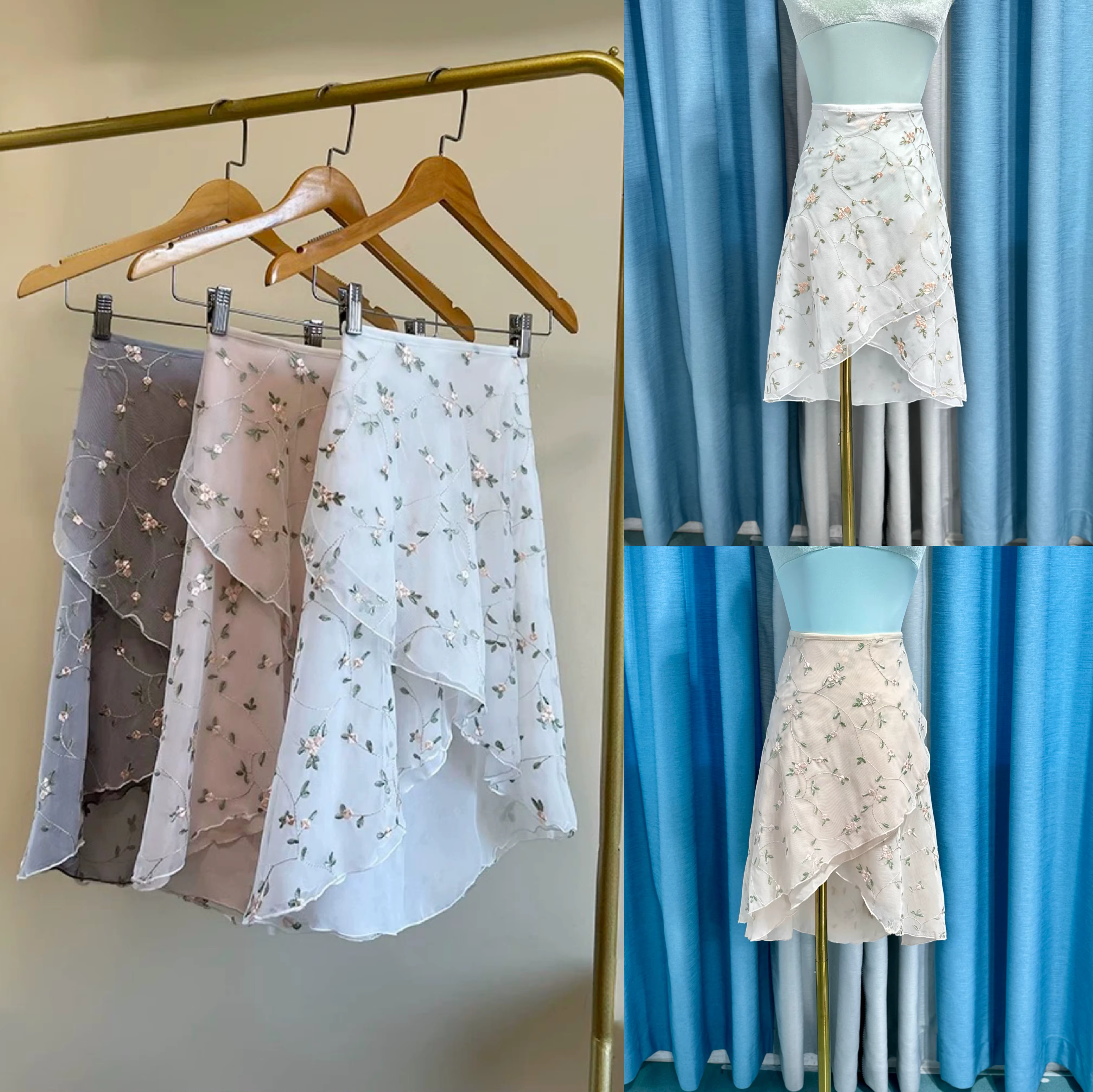 Jupe de danse de Ballet pour femmes, tablier de danse brodé de haute qualité, robe justaucorps élégante pour exercices de Ballet, jupe de danse