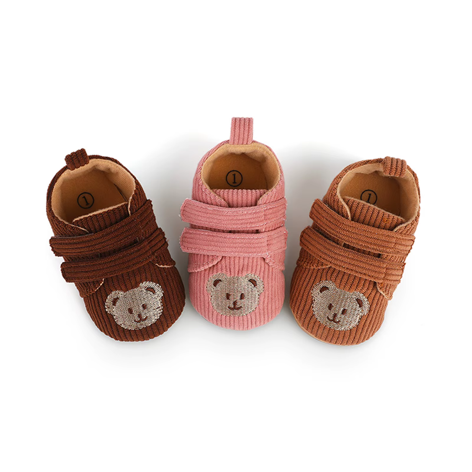 Nouveau-né bébé filles garçons espadrilles décontractées printemps automne anti-dérapant PVC semelle ours broderie premiers marcheurs chaussures pour infantile enfant en bas âge