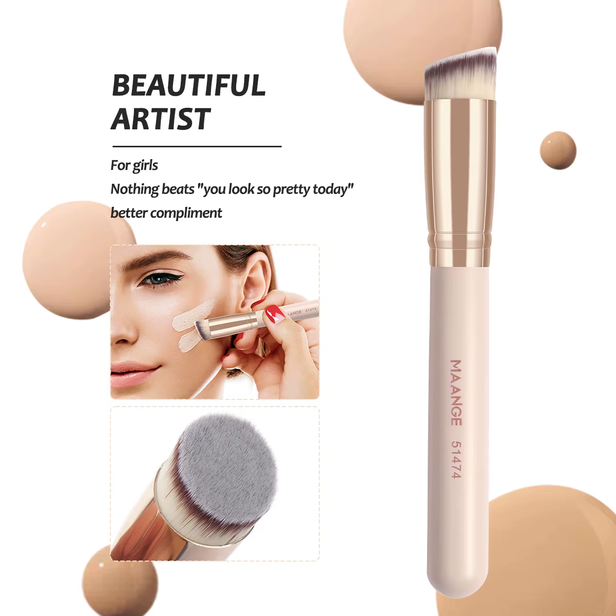 MAANGE 7 pièces/ensemble pinceaux de maquillage pour fond de teint cosmétique poudre correcteur Blush brosse mélange poils doux outils de beauté