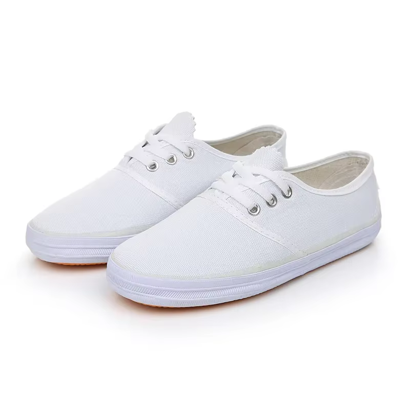 Chaussures de danse et de spectacle en toile blanches pour enfants