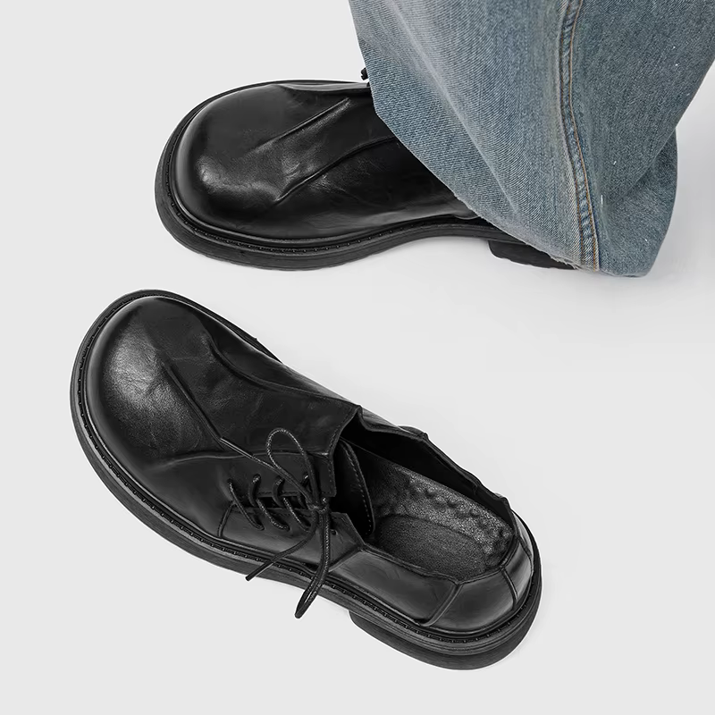 Derby chaussures en cuir à semelles épaisses pour hommes Styles de créateurs de mode Fête et Travail Loisirs et